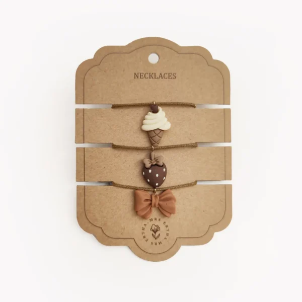 Pack x3 collares | Icecream + Strawberry + Bow
