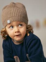 Gorro de punto con pompón | Beige - Imagen 2