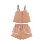 Conjunto vichy l MARRÓN MARGARITAS