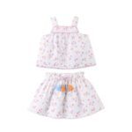 Conjunto l FLORES NARANJAS Y LILAS