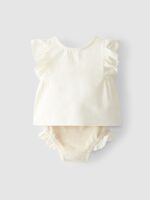 Conjunto volantes terry y lino niña
