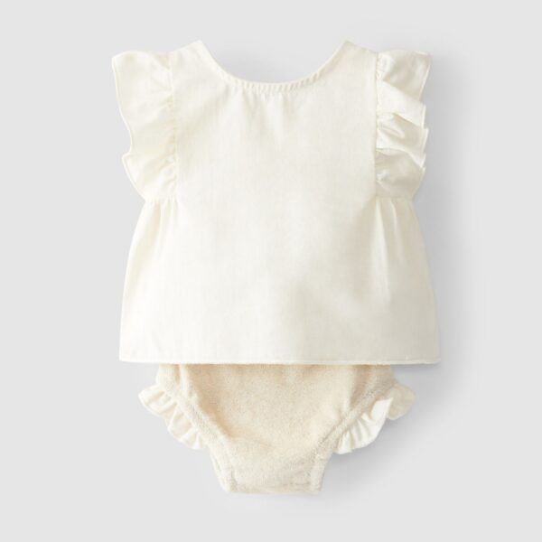 Conjunto volantes terry y lino niña