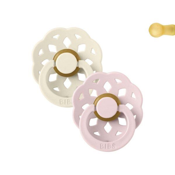 Pack 2 Chupetes BIBS De Lux 0-6M | Boheme Ivory/Blossom