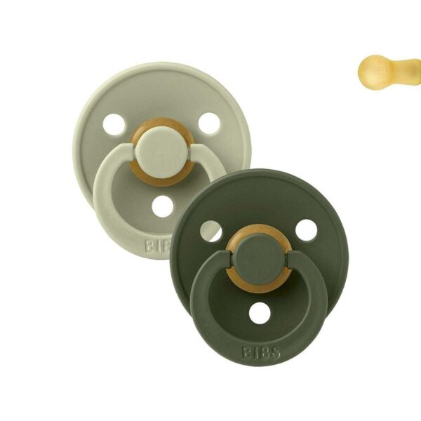 Pack 2 Chupetes BIBS Round 0-6M | Sage/Hunter Green