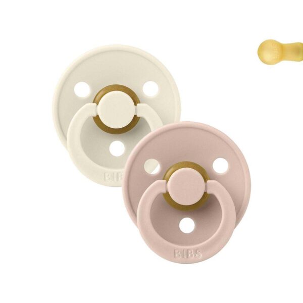 Pack 2 Chupetes BIBS Round 0-6M | Blush/Ivory