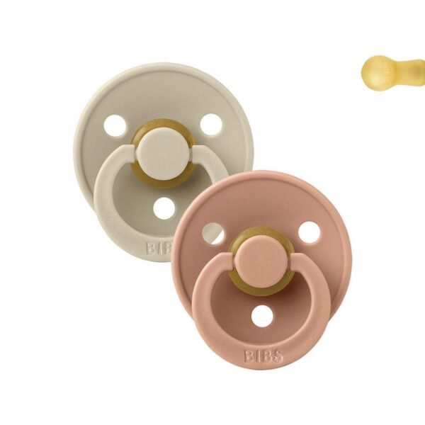 Pack 2 Chupetes BIBS Round 0-6M | Peach/Vanilla
