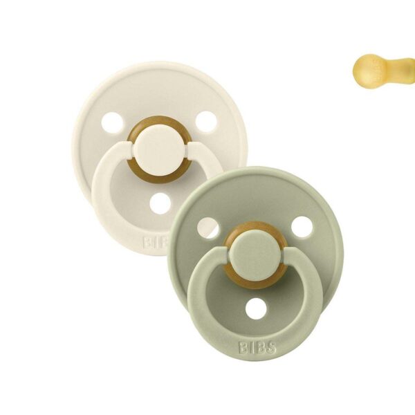 Pack 2 Chupetes BIBS Round 6-18M | Ivory/Sage