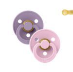 Pack 2 Chupetes BIBS Round 0-6M | Lavender/Baby Pink