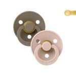 Pack 2 Chupetes BIBS Round 0-6M | Dark Oak/Blush