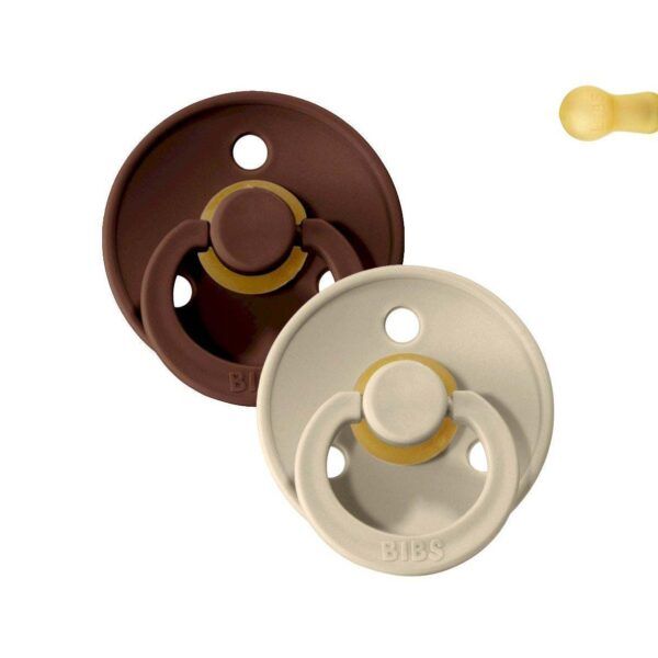 Pack 2 Chupetes BIBS Round 0-6M | Mocha/Sand