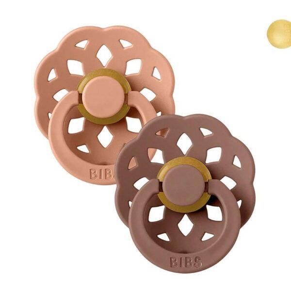 Pack 2 Chupetes BIBS De Lux 6-18M | Boheme Peach/Woodchuck