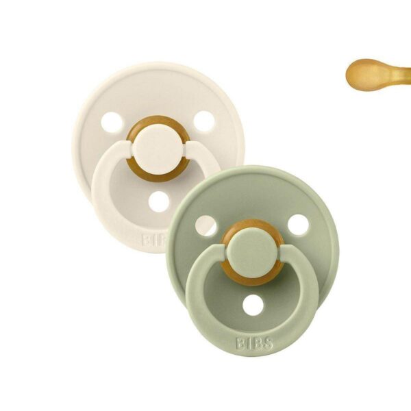 Pack 2 Chupetes BIBS Colour Simétrica 6-18M | Ivory/Sage