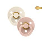 Pack 2 Chupetes BIBS Colour Simétrica 0-6M | Ivory/Blush
