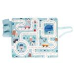 Juego mantel con circuito azul + 3 coches