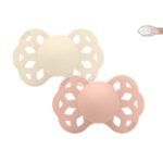 Pack 2 Chupetes BIBS Infinity Simétrica 0-6M | Ivory/Blush