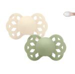 Pack 2 Chupetes BIBS Infinity Simétrica 0-6M | Ivory/Sage