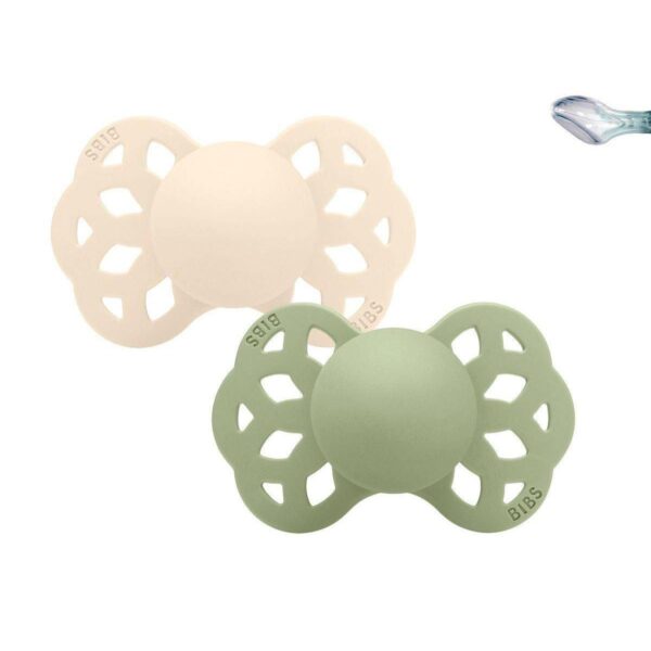 Pack 2 Chupetes BIBS Infinity Anatómica 0-6M | Ivory/Sage