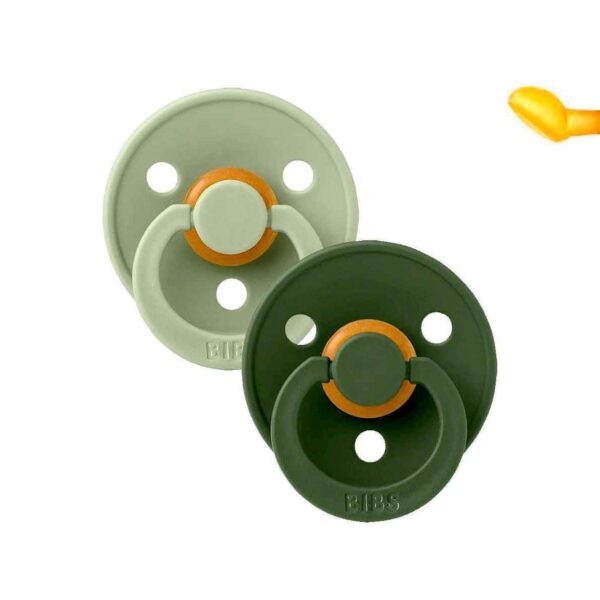 Pack 2 Chupetes BIBS Colour Anatómica 0-6M | Sage/Hunter Green