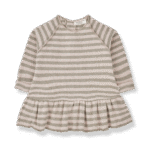 Vestido de rayas Bertha | Rosa palo/taupe