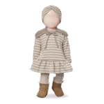 Vestido de rayas Bertha | Rosa palo/taupe - Imagen 3