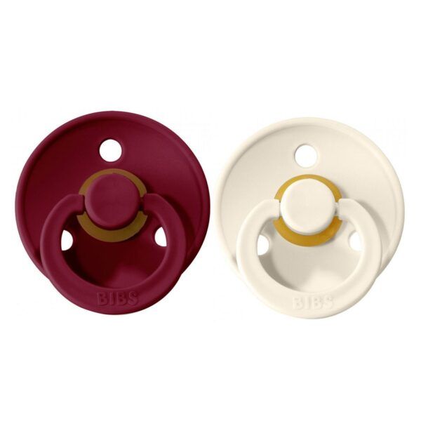 Pack 2 Chupetes BIBS - 6-18M Ivory/Ruby