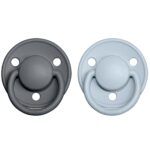 Pack 2 Chupetes BIBS  De Lux - 0-6M Iron/Baby Blue