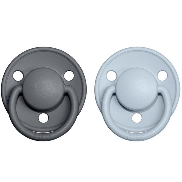 Pack 2 Chupetes BIBS  De Lux - 0-6M Iron/Baby Blue