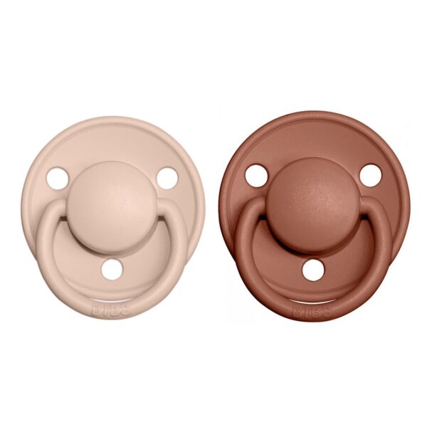 Pack 2 Chupetes BIBS  De Lux - 0-6M Woodchuck/Blush