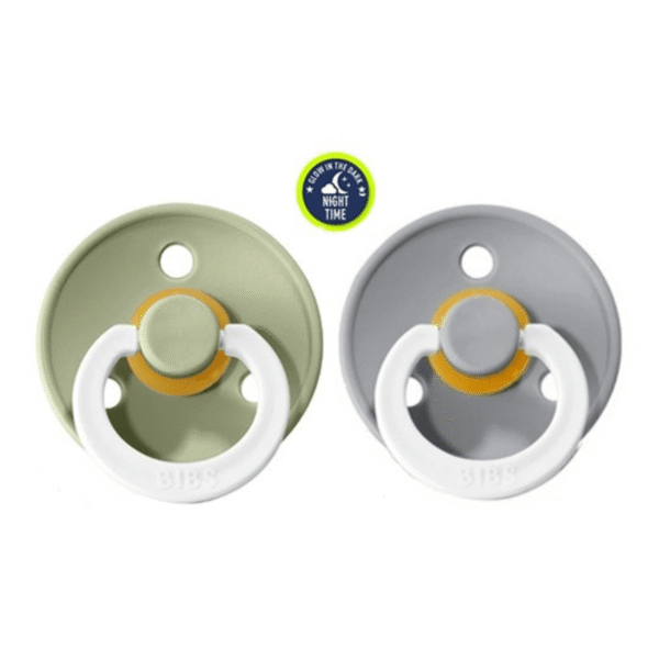 Pack 2 Chupetes BIBS Nocturnos- 6-18M Simétrica Sage/ Cloud