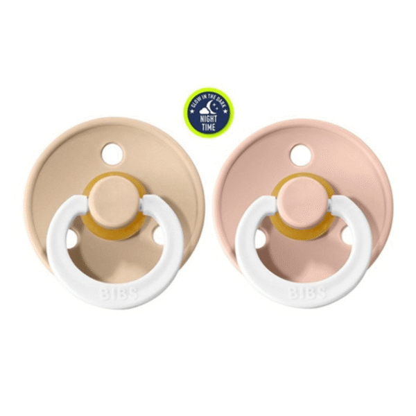 Pack 2 Chupetes BIBS Nocturnos- 0-6M Simétrica Blush/ Vanilla