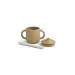 Taza con tapa y pajita CAMERON - Oat/sandy mix - Imagen 2
