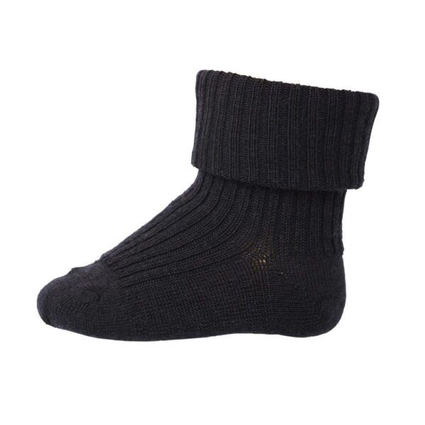 Calcetines canalé l LANA DE MERINO l GRIS OSCURO 497