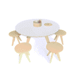 Set Mesa multifunción XXL + 4 taburetes - The Drawin'table Home Edition XXL