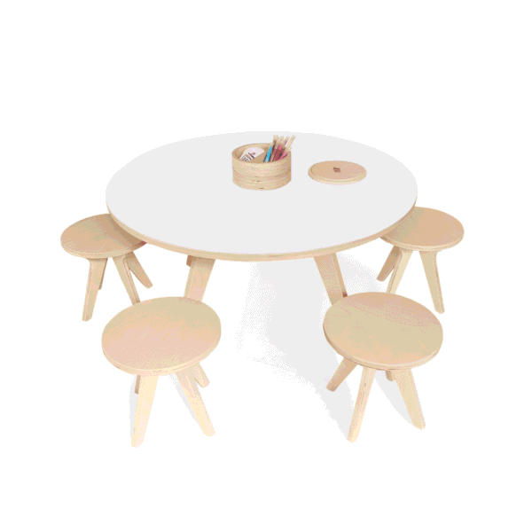 Set Mesa multifunción XXL + 4 taburetes - The Drawin'table Home Edition XXL