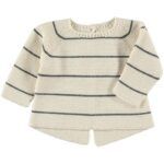 Jersey punto bobo rayas IGGY - Cream grey
