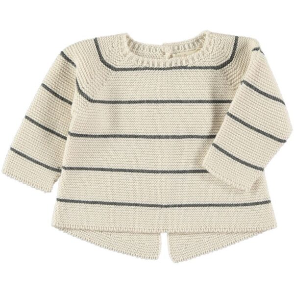 Jersey punto bobo rayas IGGY - Cream grey