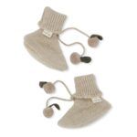Botita punto pompones Miro - White Cream Melange