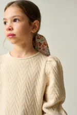 Vestido acolchado zigzag GIANNA KIDS | Crema - Imagen 2