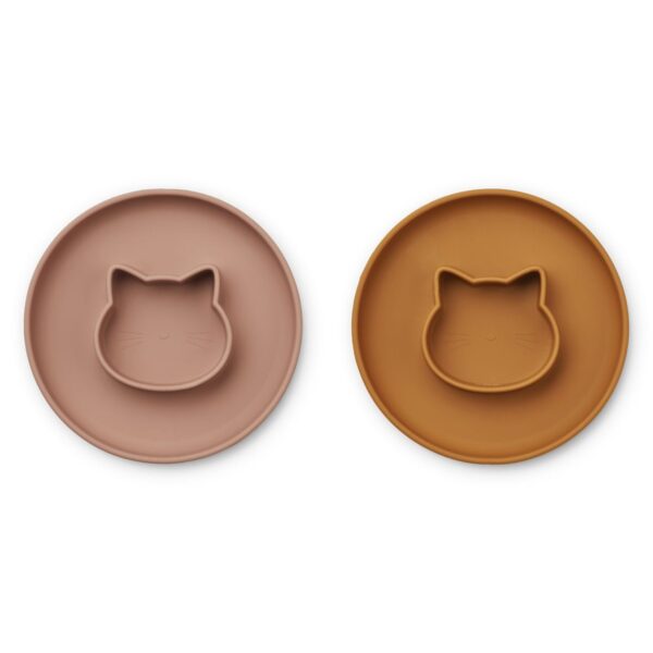 Pack x 2 Platos Silicona Gordon - Cat Dark Rose/Mustard Mix