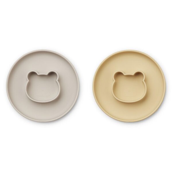 Pack x 2 Platos Silicona Gordon - Mr. Bear Wheat Yellow/Sandy Mix