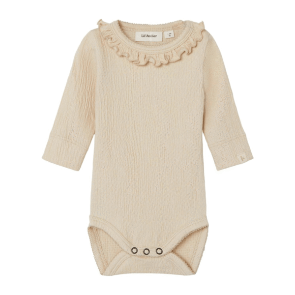 Body algodón gasa volantes NALO | Beige