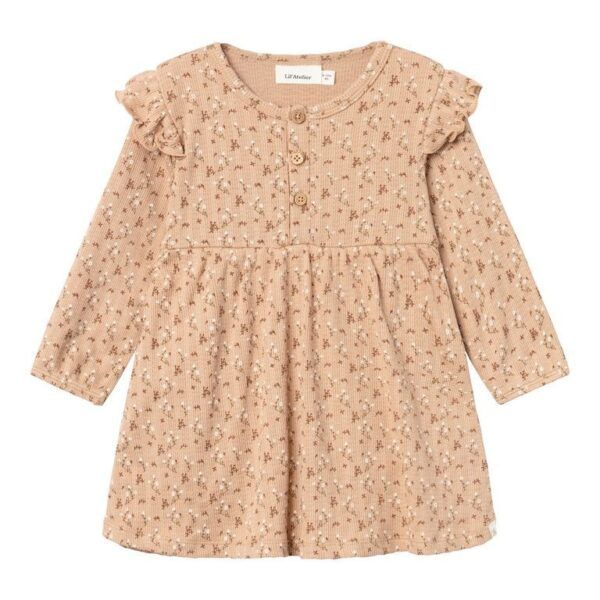 Vestido canalé flores con body THIDA | Rosa