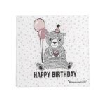 Servilletas Oso Rosa "Happy Birthday"