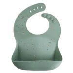 Babero Silicona Anticaída MUSHIE | Confetti Cambridge Blue