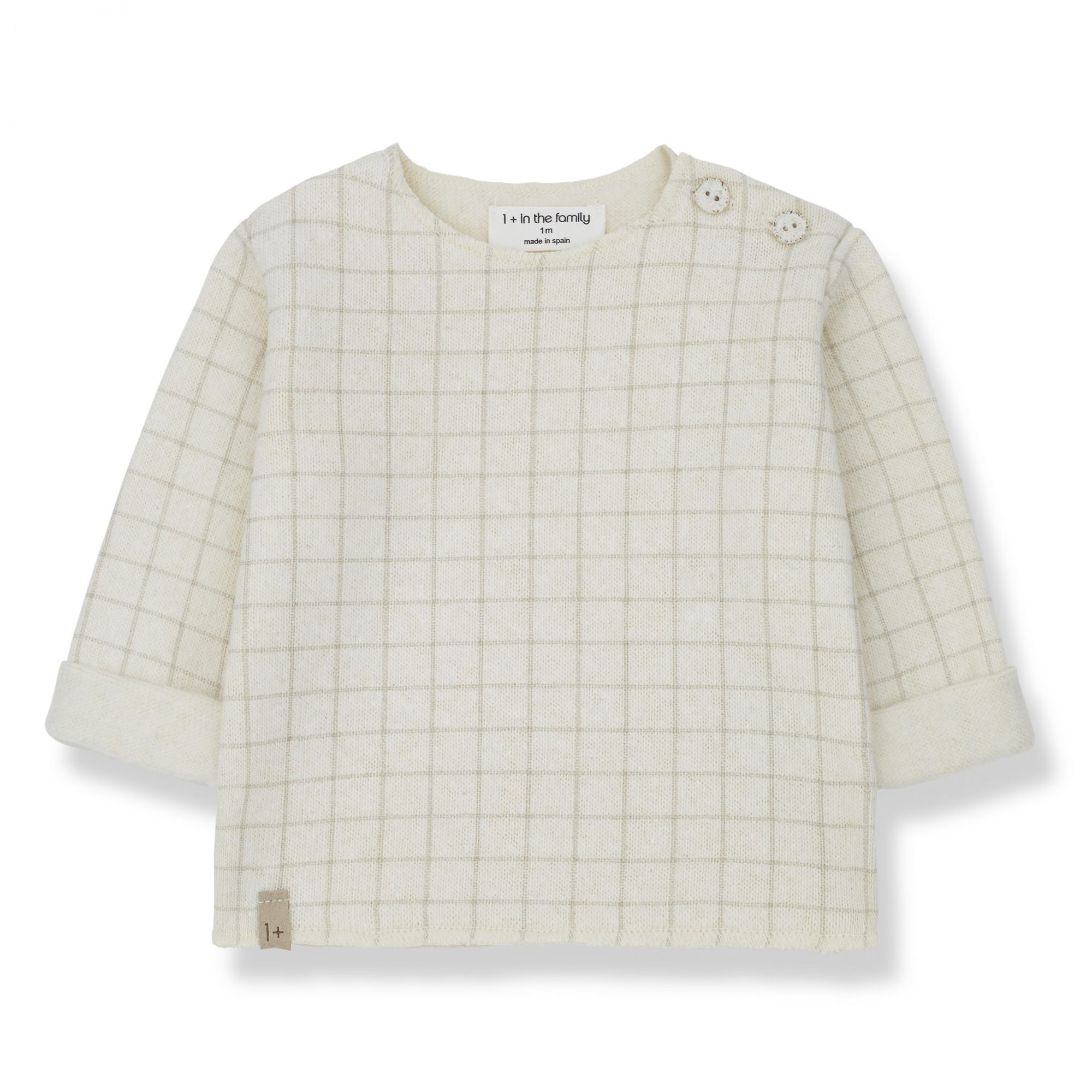 TOM_ecru_1-scaled_0bc48b13aa2f699e7b22edf9643dee82 Camiseta polar cuadros TOM | ECRU - Imagen 1