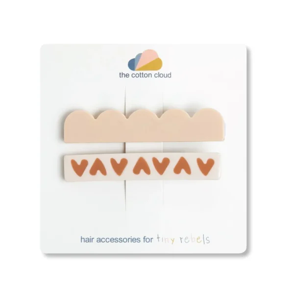 Set x2 clips de pelo | MAXI Stripes Caramel