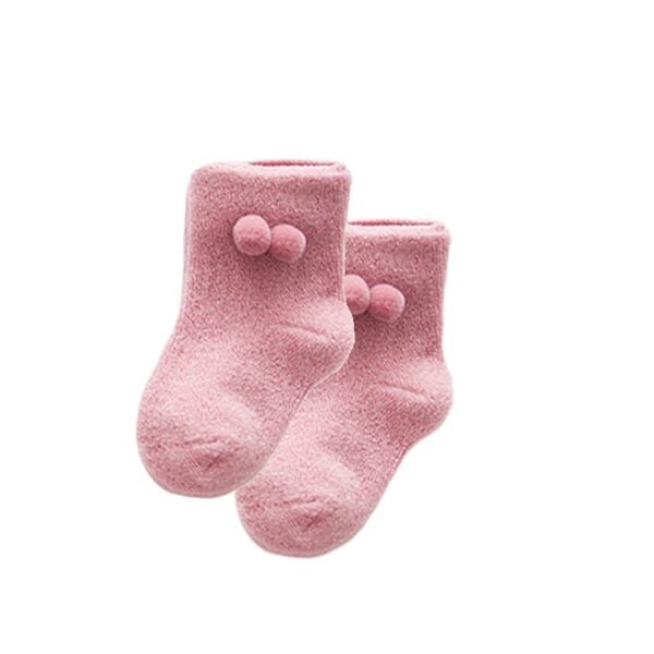 Calcetines Cortos Pompón Rosa