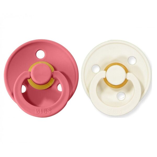 Pack 2 Chupetes BIBS - 6-18M Coral/Ivory