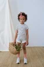 Short canalé | RAYAS ABRILK IVORY - Imagen 2