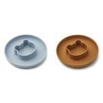 Pack x 2 Platos Silicona Gordon - Mr. Bear Sea Blue/Mustard Mix - Imagen 5